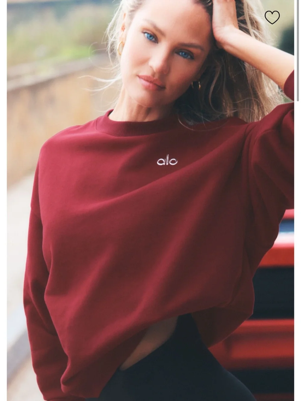ALO Yoga Accolade Crew Neck Summer Romance Red